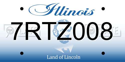 7RTZ008 Illinois License Plate