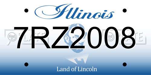 7RZ2008 Illinois License Plate