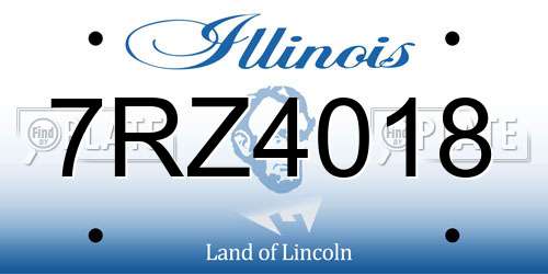 7RZ4018 Illinois License Plate