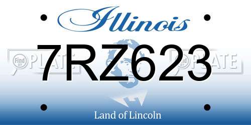 7RZ623 Illinois License Plate