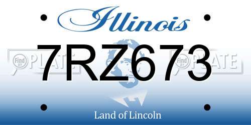 7RZ673 Illinois License Plate