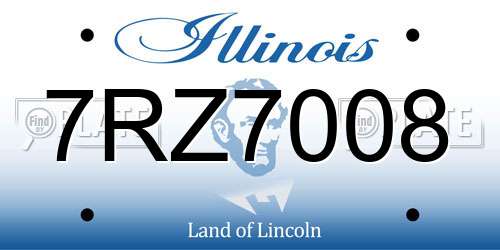 7RZ7008 Illinois License Plate