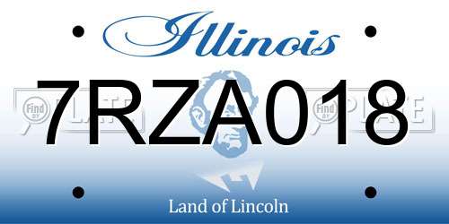 7RZA018 Illinois License Plate