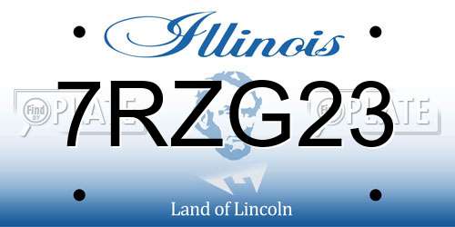 7RZG23 Illinois License Plate