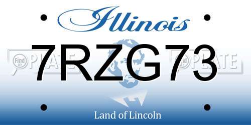 7RZG73 Illinois License Plate