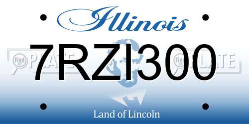 7RZI300 Illinois License Plate