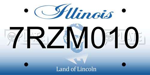 7RZM010 Illinois License Plate