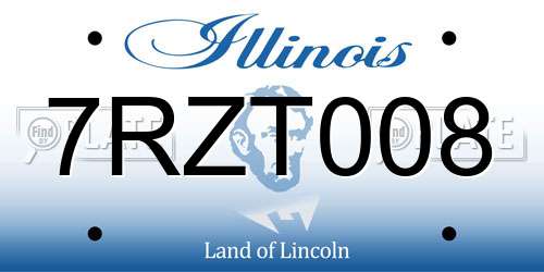 7RZT008 Illinois License Plate
