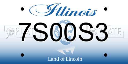 7S00S3 Illinois License Plate