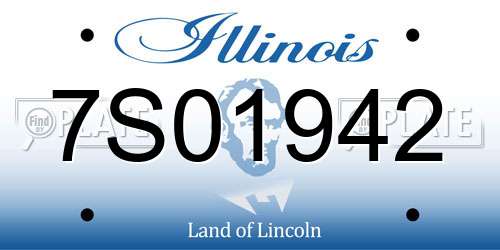 7S01942 Illinois License Plate