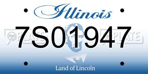 7S01947 Illinois License Plate