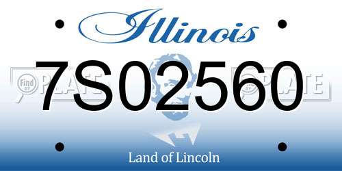 7S02560 Illinois License Plate