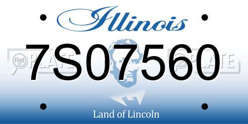 7S07560 Illinois License Plate