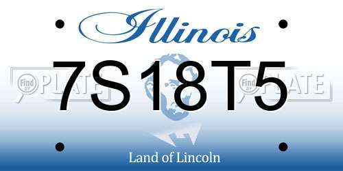 7S18T5 Illinois License Plate