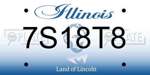 7S18T8 Illinois License Plate