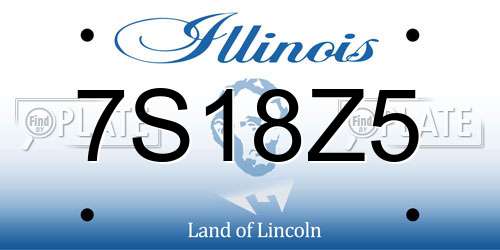 7S18Z5 Illinois License Plate