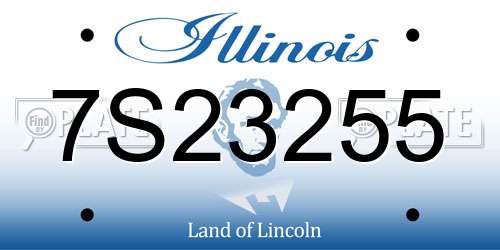 7S23255 Illinois License Plate