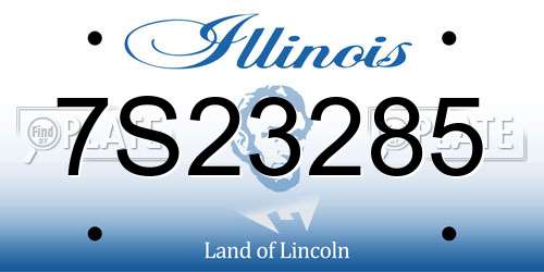 7S23285 Illinois License Plate