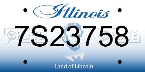 7S23758 Illinois License Plate