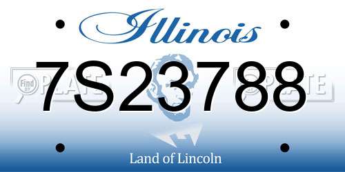 7S23788 Illinois License Plate