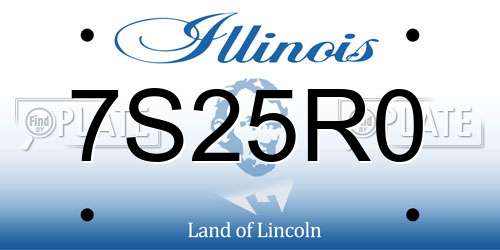 7S25R0 Illinois License Plate