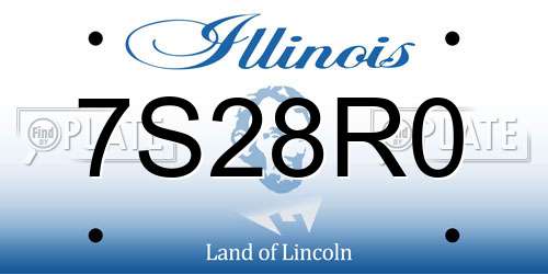 7S28R0 Illinois License Plate