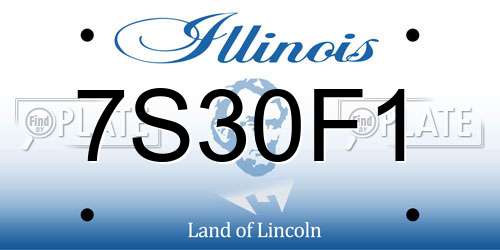7S30F1 Illinois License Plate