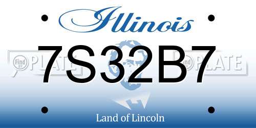 7S32B7 Illinois License Plate