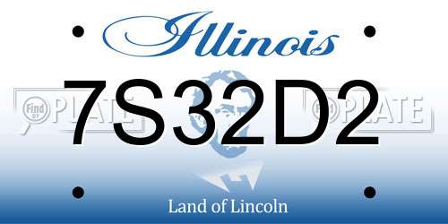 7S32D2 Illinois License Plate