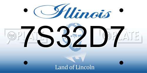 7S32D7 Illinois License Plate