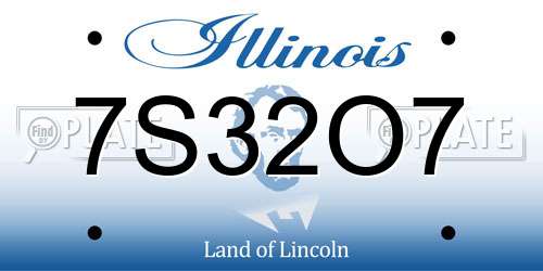 7S32O7 Illinois License Plate