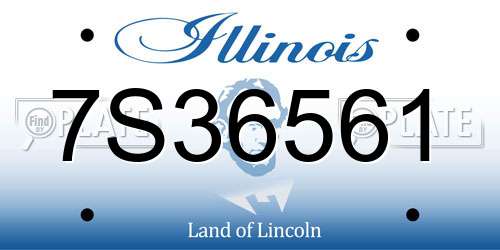 7S36561 Illinois License Plate