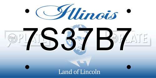 7S37B7 Illinois License Plate