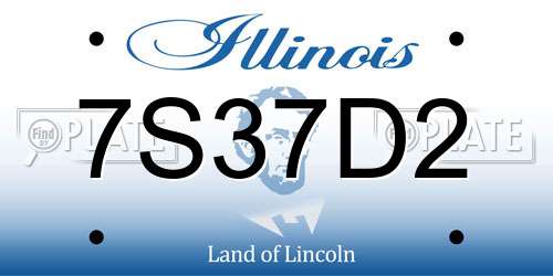 7S37D2 Illinois License Plate