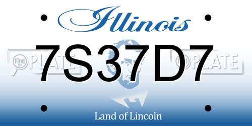 7S37D7 Illinois License Plate
