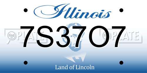 7S37O7 Illinois License Plate