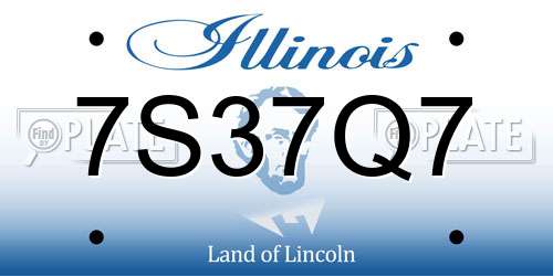 7S37Q7 Illinois License Plate