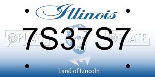 7S37S7 Illinois License Plate