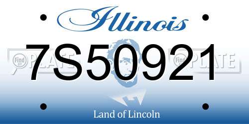 7S50921 Illinois License Plate