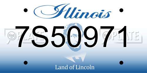 7S50971 Illinois License Plate