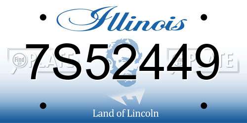 7S52449 Illinois License Plate