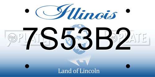 7S53B2 Illinois License Plate