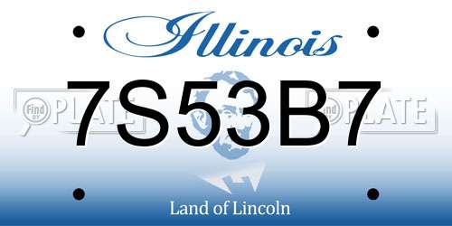 7S53B7 Illinois License Plate