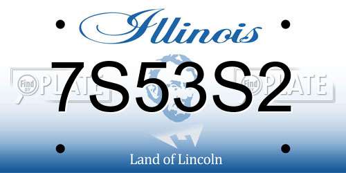 7S53S2 Illinois License Plate