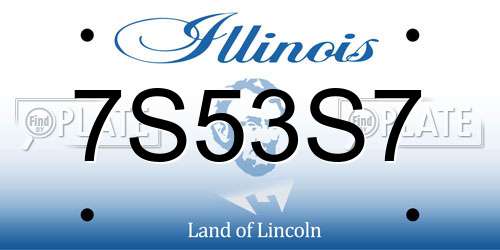 7S53S7 Illinois License Plate
