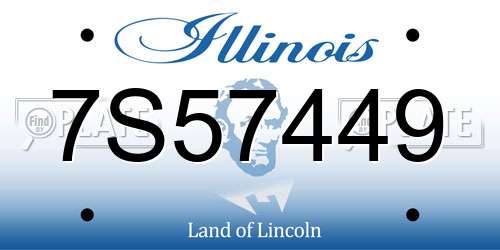 7S57449 Illinois License Plate