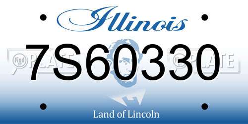 7S60330 Illinois License Plate