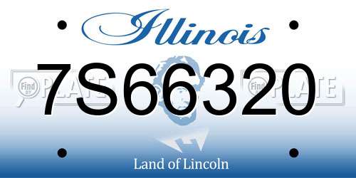 7S66320 Illinois License Plate