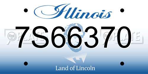 7S66370 Illinois License Plate
