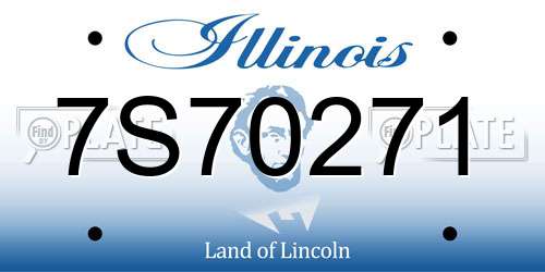7S70271 Illinois License Plate